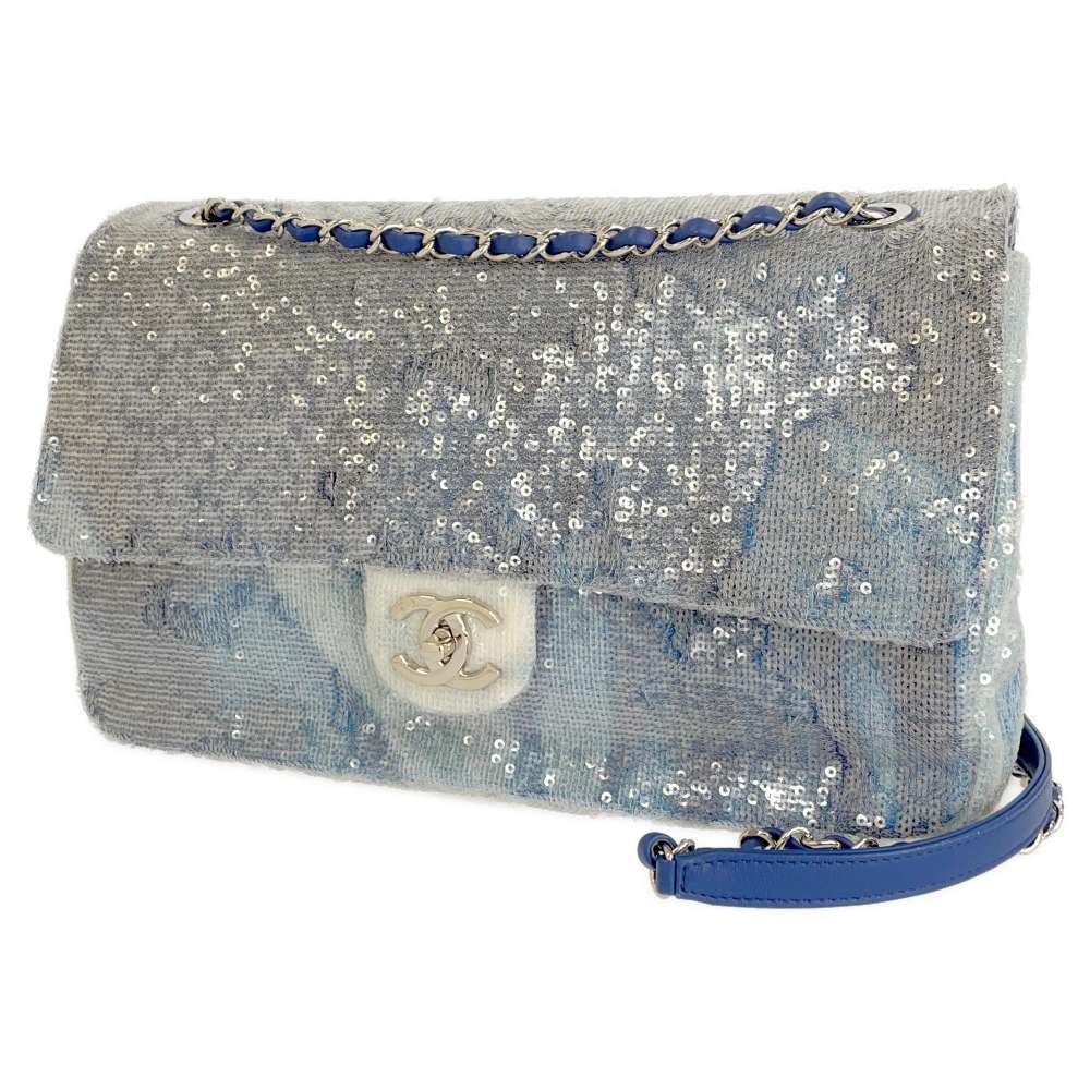 Chanel Chain Shoulder Bag Sequin Black